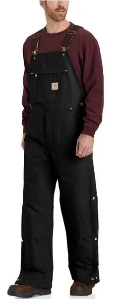 Lågt pris Carhartt M's Firm Duck Insulated Bib Overall Black