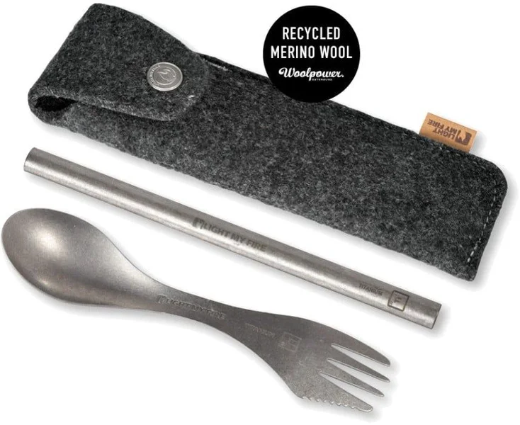 Spork'n Straw Kit Titanium I lager