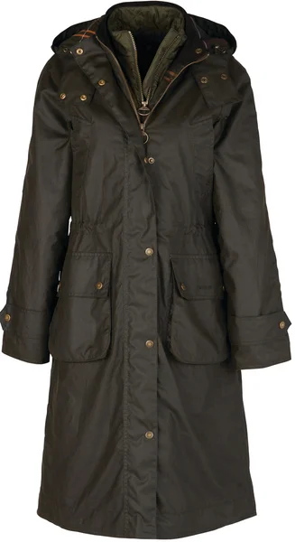 Trygg betalning W's Long Cannich Wax Jacket Olive/Classic