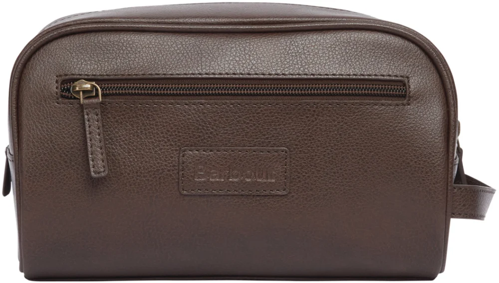 Extra rabatt M's Leather Washbag Dark Brown