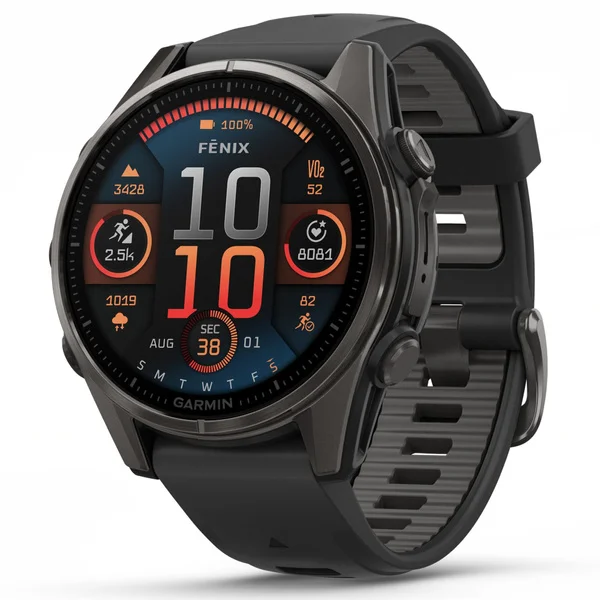 Populärt val fenix 8 AMOLED 43mm Sapphire Carbon Gray Titanium / Black