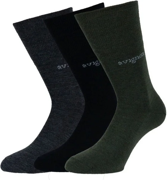 Populär Liner Merinoull 3-pack Svart/Grå/Grön
