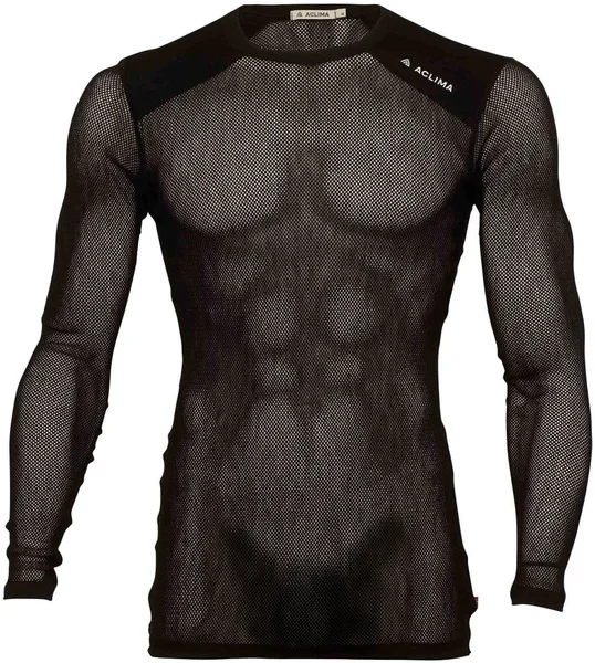 Aclima M's WoolNet Light Crewneck Jet Black Reapris