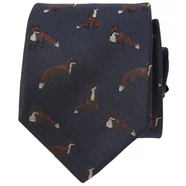 Dixter Silk Tie Dark Navy Foxes Premium