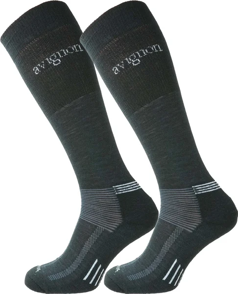 Köp online Terry Merinoull Knäsocka 2-pack Svart/Grå/Grön