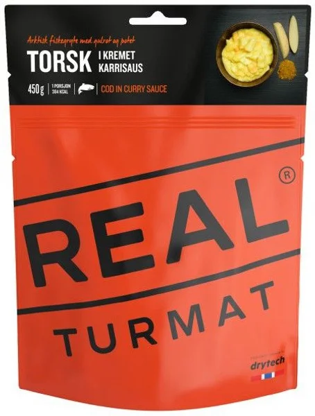 REAL Turmat Torsk i Krämig Currysås 386 kcal Sista chansen