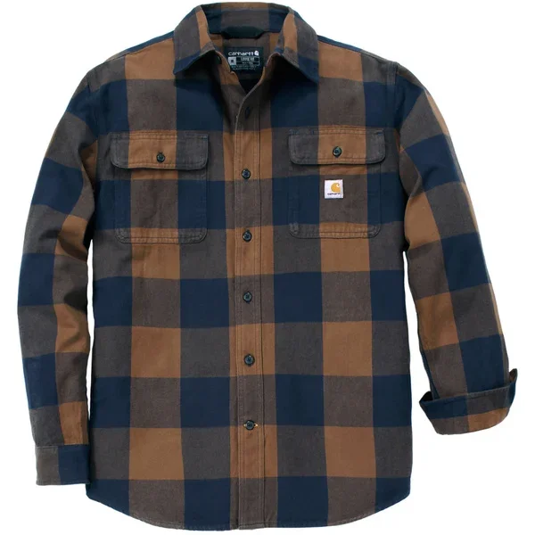Carhartt M's Long-Sleeve Plaid Shirt Red Duck I lager