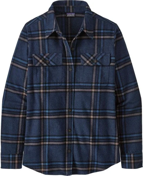 W's L/S Organic Cotton MW Fjord Flannel Shirt Tundra New Navy Handla nu