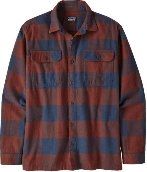 M's L/S Organic Cotton MW Fjord Flannel Shirt Mountain Plaid Smolder Blue Beställ idag