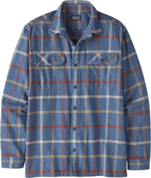 Outlet M's L/S Organic Cotton MW Fjord Flannel Shirt Brisk Dolomite Blue