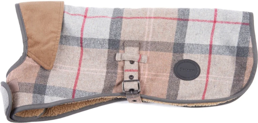 Endast denna vecka Wool Dog Coat Taupe/Pink Tartan