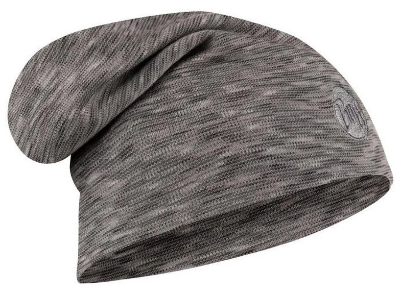 Heavyweight Merino Wool Hat Loose Fog Grey Multi Stripes Sista chansen