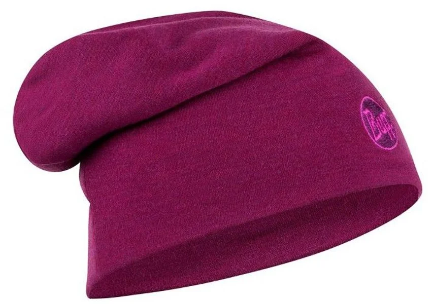 Kundfavorit Heavyweight Merino Wool Hat Loose Solid Raspberry