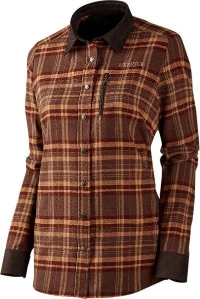 risnedsättning W's Pajala Cotton Shirt Red/Brown