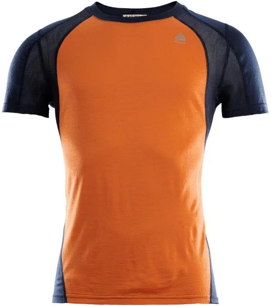 Aclima LightWool Sports T-Shirt Man Orange Popsicle / Navy Blazer Nedsatt pris