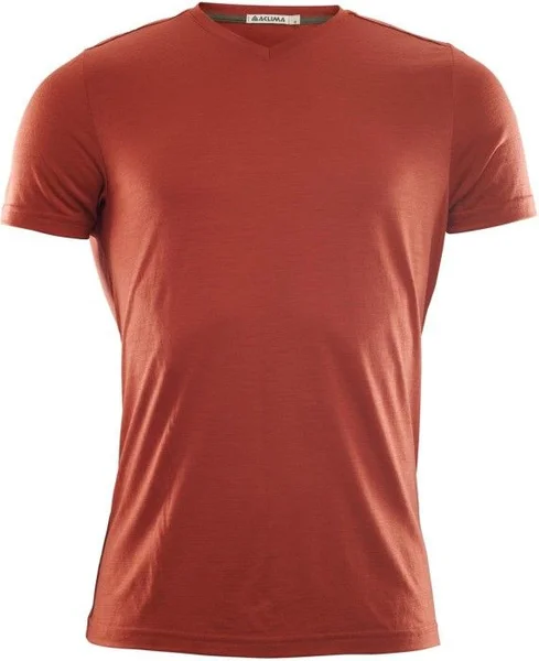 Aclima LightWool T-Vneck Man Red Ochre Begränsat antal