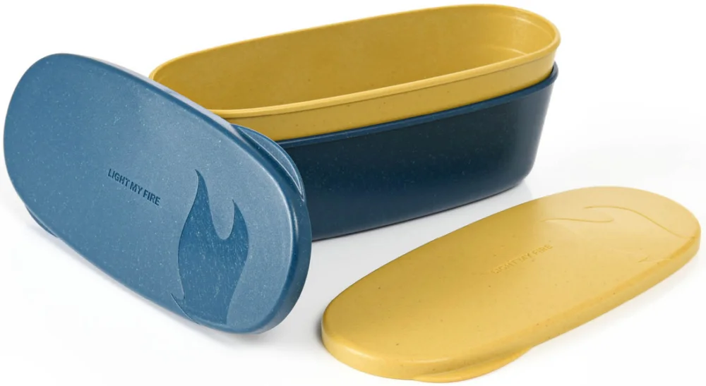 Köp nu SnapBox oval 2-pack Musty Yellow / Hazy Blue