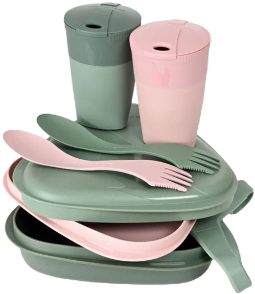 Erbjudandepris Pack'n Eat Kit for 2 Shadygreen/Dustypink