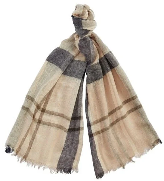 W's Abigail Tartan Scarf Dark Navy/Light Sand Köp online