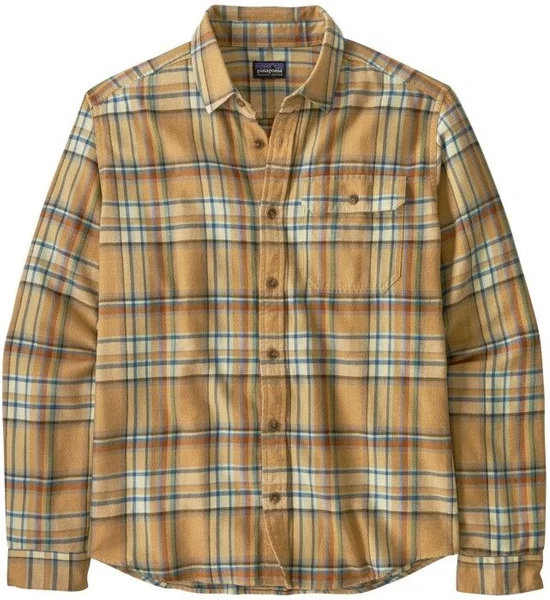 M's L/S LW Fjord Flannel Shirt Daydream/Beeswax Tan Utförsäljning