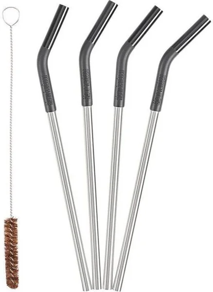 Steel Straws 4-pack Black/Natural Trygg betalning