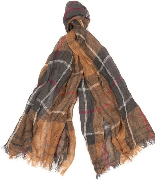 Rabatt Tartan Linen Scarf Dress
