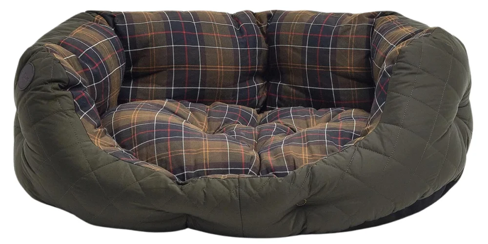 Endast denna vecka Quilted Dog Bed 30'' Olive