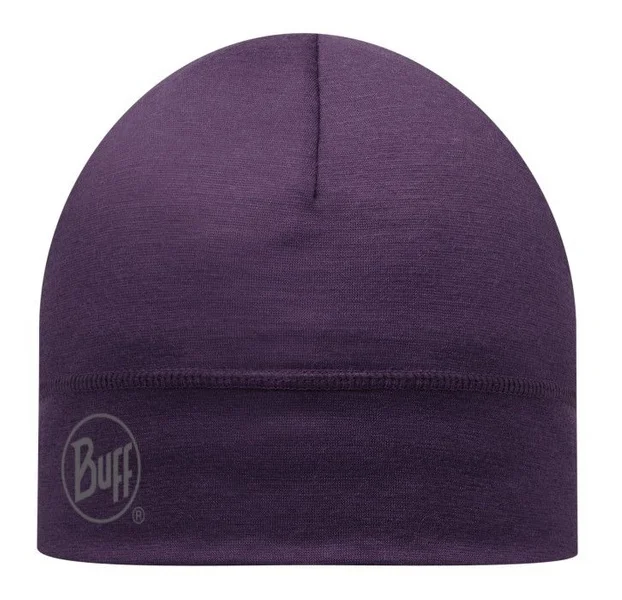 Merino Wool Hat Solid Plum Populär