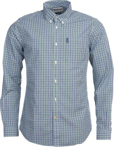 Rabatter M's Gingham 16 Shirt Tailored Fit Green