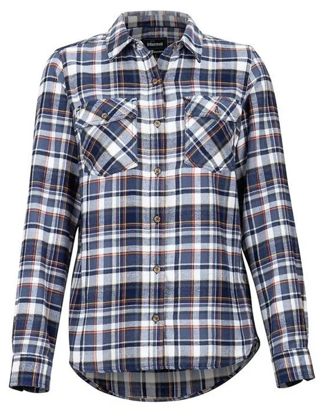 W's Bridget Midweight Flannel LS Slate Grey Säker betalning