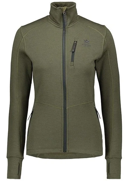 W's Merino Mid Layer Jacket Hunting Green Populärt val